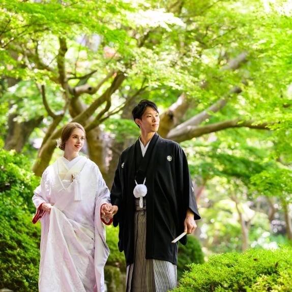 八芳園の日本庭園での撮影イメージ写真3