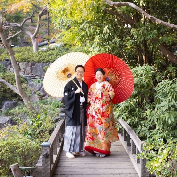 八芳園の日本庭園での撮影イメージ写真7