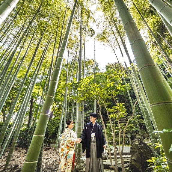 八芳園の日本庭園での撮影イメージ写真5